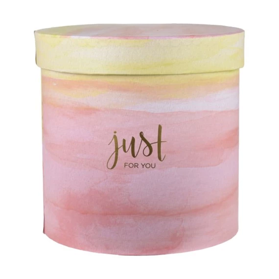 Kalapdoboz "Just for you" felirattal, márvány mintás 19,5x19 cm S/3