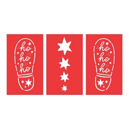 Karácsonyi dekoráció - mikulás lábnyom sablonok 16,5x27,5 cm mix S/3