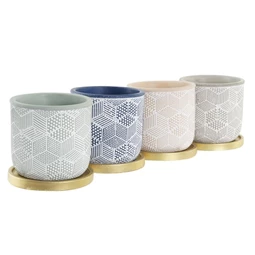 Kaspó alátéttel 13x13x13 cm 4 féle