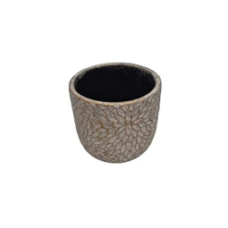 Kaspó kerek, virág mintával 14x14x12,5 cm