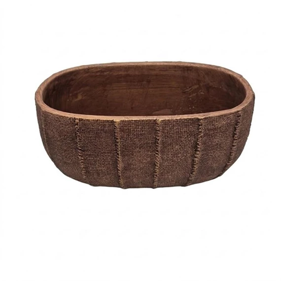 Kaspó hosszúkás, textil mintázattal 27x15x13 cm