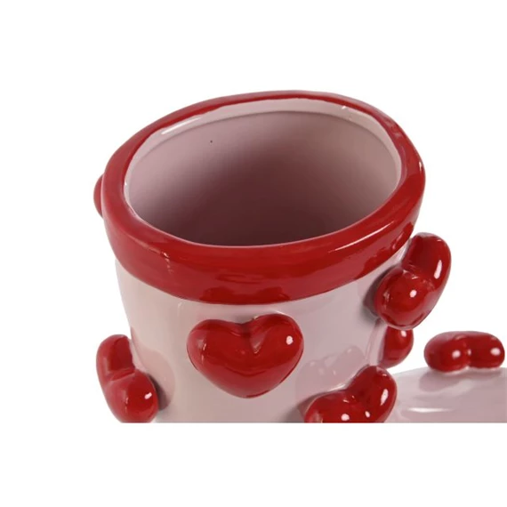 Kaspó csizma szívvel 21x11x22 cm 2 féle