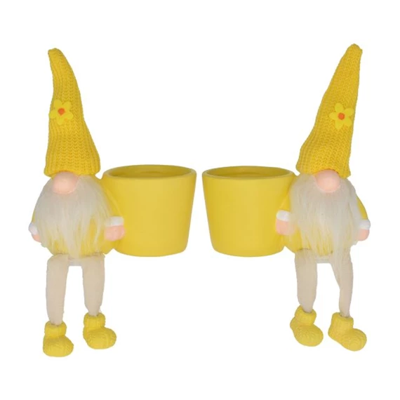 Kaspó lógólábú manóval 13,4x7,3x14,3/6 cm 2 féle