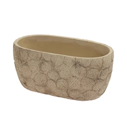 Kaspó ovális levél mintával 23x12,8x10,8 cm