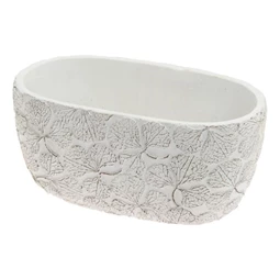 Kaspó ovális levél mintával 23x12,8x10,8 cm