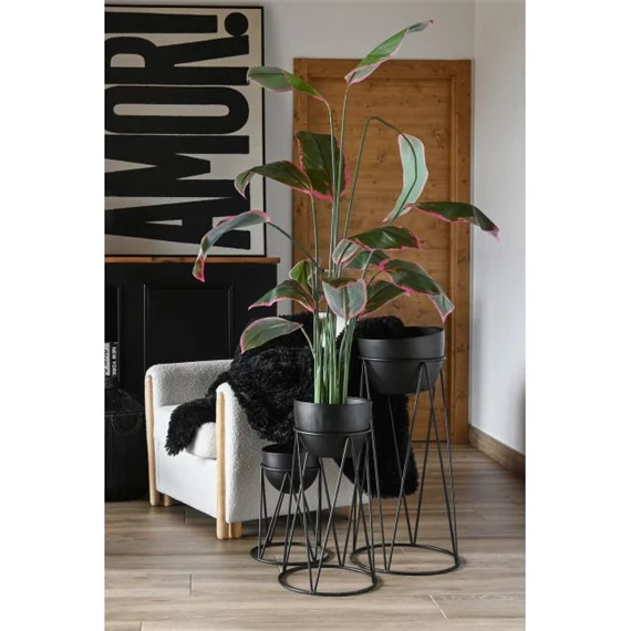 Kaspó szett állvánnyal 38x38x80 cm S/3