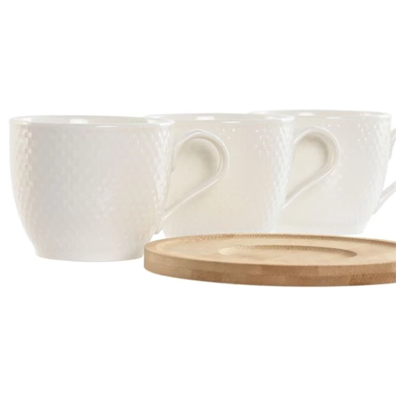 Kávés készlet bambusz alátéttel 11x8x7 cm S/6