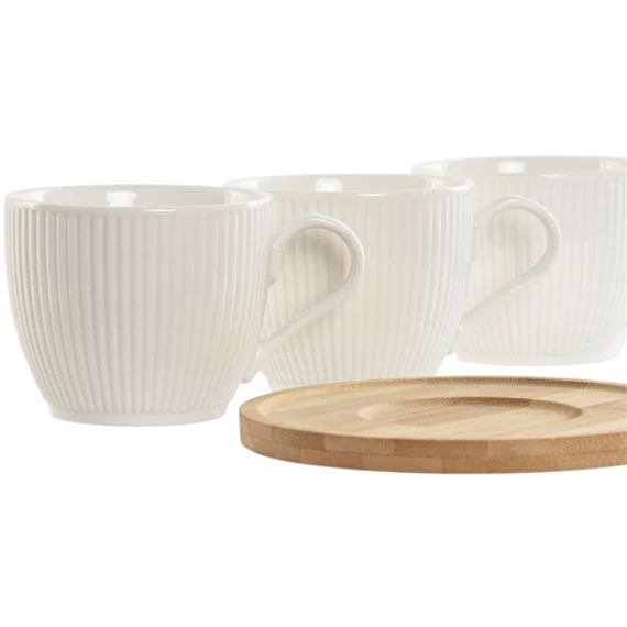 Kávés készlet bambusz alátéttel 11x8x7 cm S/6