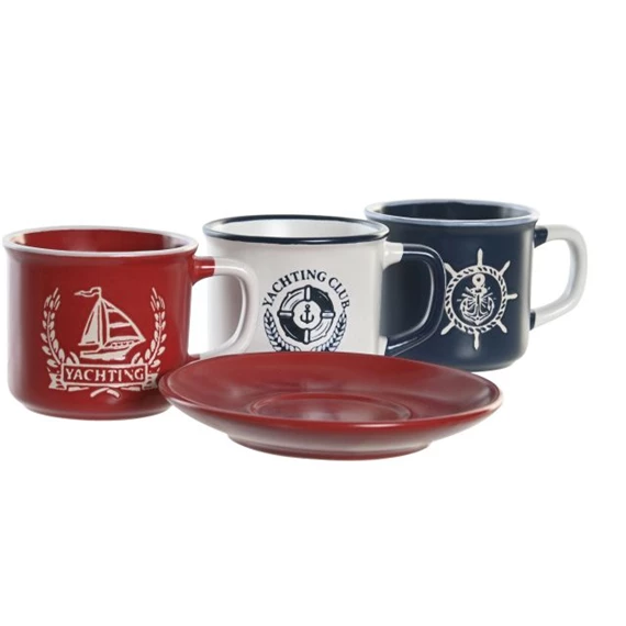 Kávés készlet 12,5x12,5x2 cm 150 ml S/6