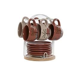 Kávés készlet pálmafás 20x18x20 cm S/6