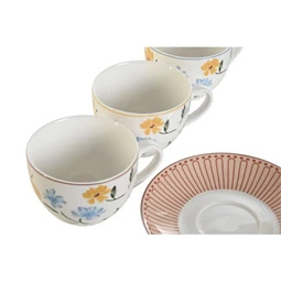 Kávés készlet virágos 15x15x7,5 cm 220 ml 3 féle 