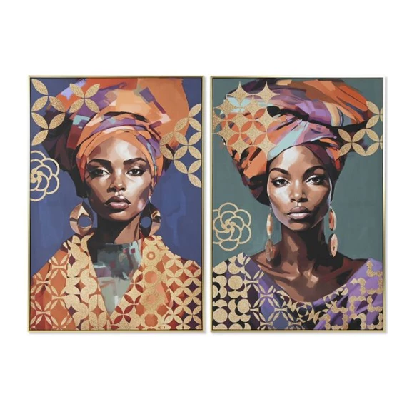 Kép afrikai nő, keretes 82x3,5x122 cm 2 féle