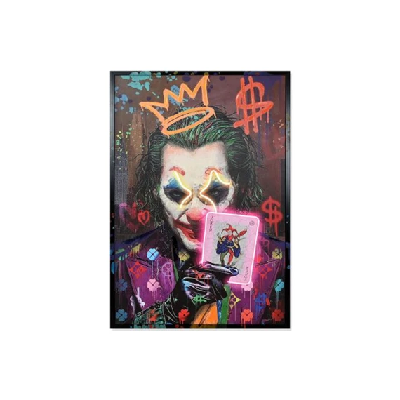 Kép keretes, LED-es Joker, kézzel festett 83x3x123 cm 2 féle
