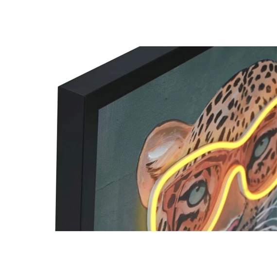 Kép keretes, LED-es gepárd, kézzel festett 63x3x93 cm 2 féle