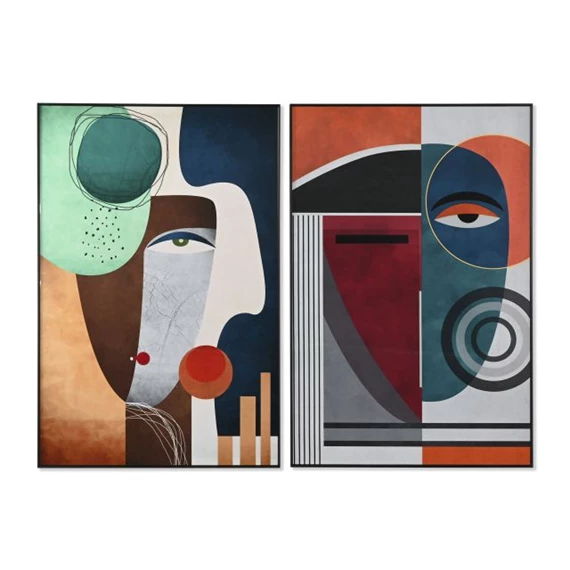 Kép keretes, absztrakt arcos 80x3,5x120 cm 2 féle