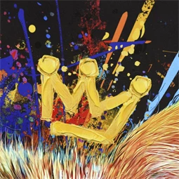 Kép keretes, kézzel festett, LED-es, macska 63x3x93 cm 2 féle