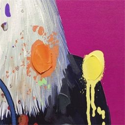 Kép keretes, kézzel festett, LED-es, madár 63x3x93 cm 2 féle