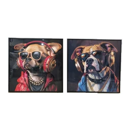 Kép keretes, kutya 50x3,5x50 cm 2 féle