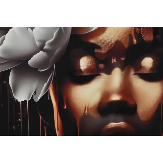 Kép keretes, nő virággal 80x3,5x80 cm 2 féle