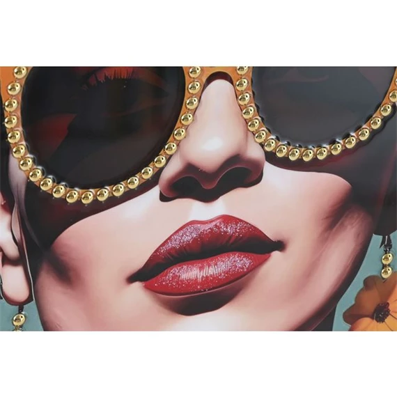 Kép keretes, nő virággal 52,5x2,8x72,5 cm 2 féle