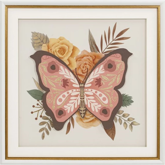 Kép keretes, pillangó keretes, 40x2,7x40 cm 2 féle