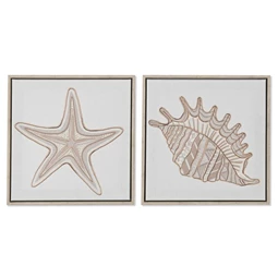 Kép keretes, tengeri csillag, kagyló 3D-s 30x3,5x30 cm 2 féle