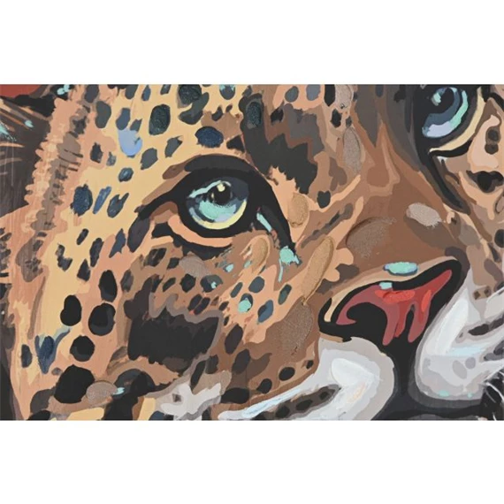 Kép lány leopárddal 100x3,5x100 cm 2 féle