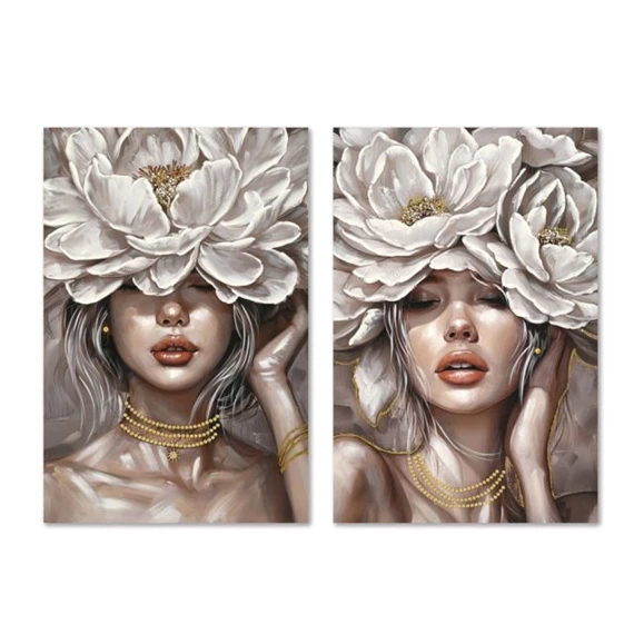 Kép nő virággal 60x3x90 cm 2 féle