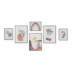 Kép szett, leveles, keretes 40x2,8x60 cm S/6