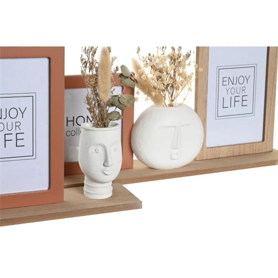 Képkeret többfotós, arc mintás 30x5x19 cm 2 féle