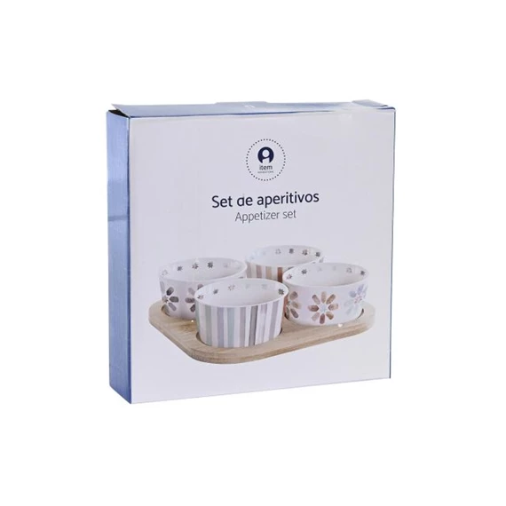 Kínáló szett előételhez 19,7x19,7x1 cm S/5