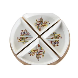 Kínáló szett előételhez 21,5x21,5x1 cm S/5