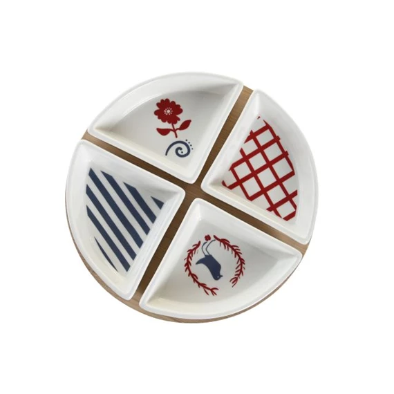 Kínáló szett előételhez 21,5x21,5x1 cm S/5