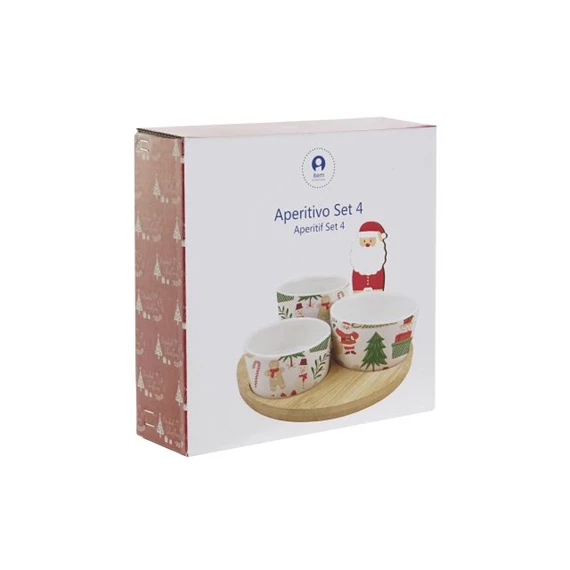 Kínáló szett mikulással 18x18x13,5 cm S/4