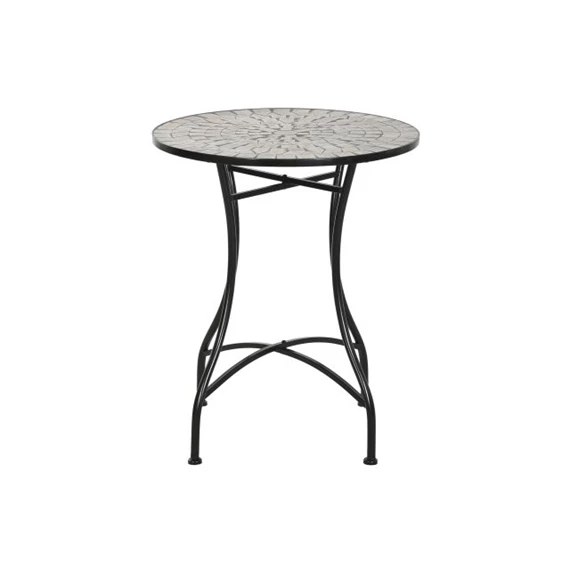 Kisasztal kovácsoltvas, mozaik mintával 60x60x72 cm