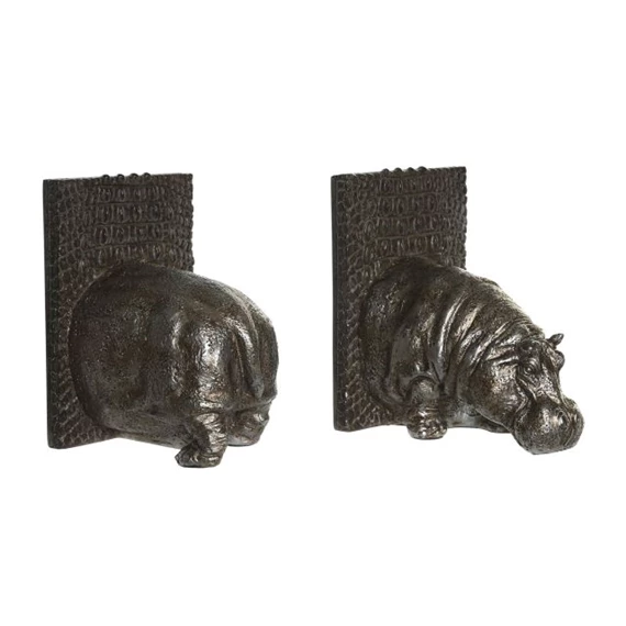 Könyvtámasz szett, víziló 15x11x17 cm S/2