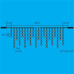 LED-es, sorolható fényfüggöny, jégcsap, 400 LED, 7x2 m