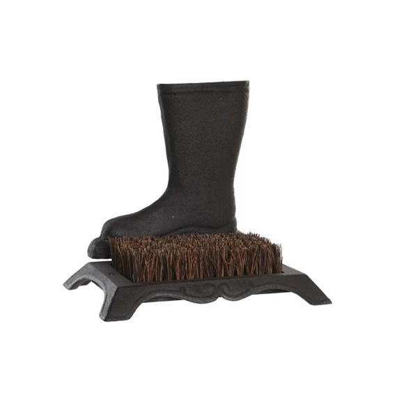 Lábtörlő csizmával, öntöttvasból 25x16x21 cm