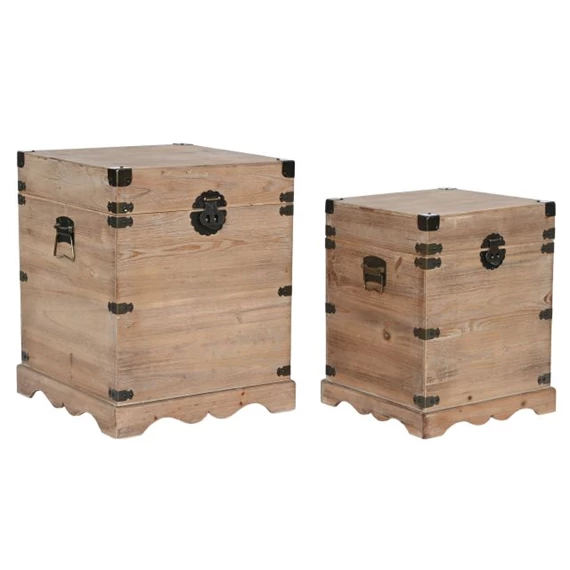 Láda szett rusztikus 50x50x61 cm S/2