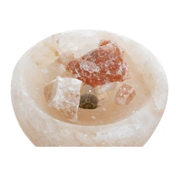 Lámpa asztali, sólámpa tál kövekkel 15x15x12 cm