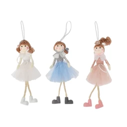 Lány tüll ruhában, lógólábú 20 cm 3 féle