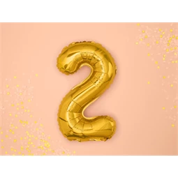Lufi 2-es szám fólia 35 cm arany