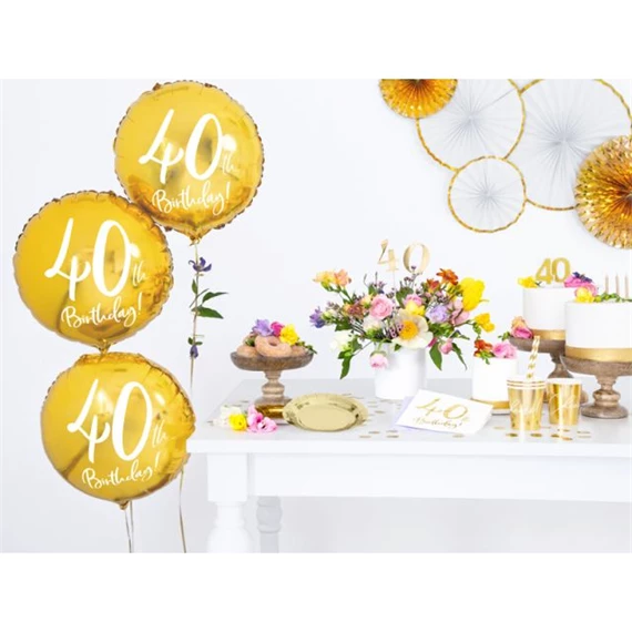 Lufi 40, születésnap fólia arany 45 cm