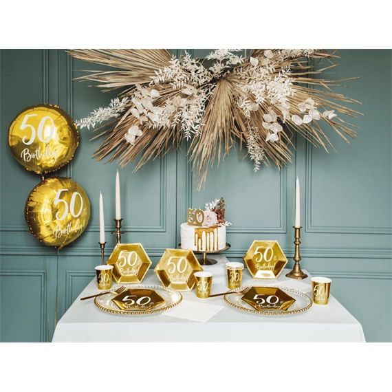 Lufi 50, születésnap fólia arany 45 cm