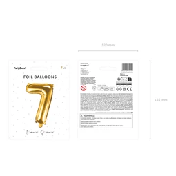 Lufi 7-es szám fólia 35 cm arany