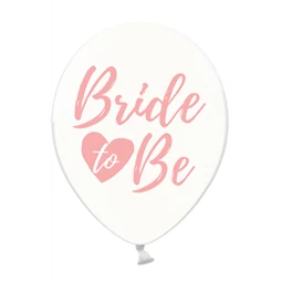 Lufi Bride to be felirattal 30 cm áttetsző-rózsaszín S/6