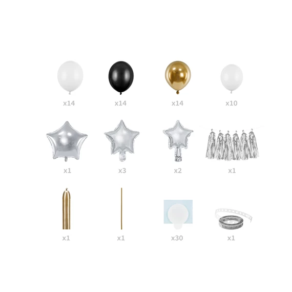 Lufi girland csillagok, mix, 167x135 cm