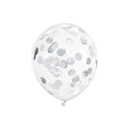 Lufi konfettivel 30 cm ezüst S/6
