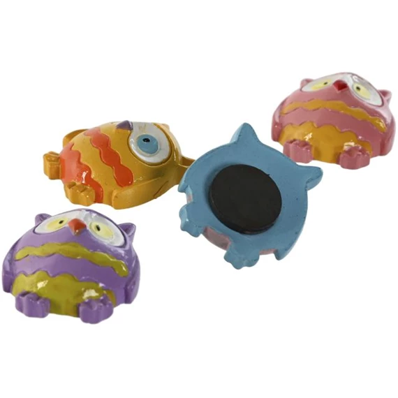 Mágnes bagoly 3x4 cm 4 féle