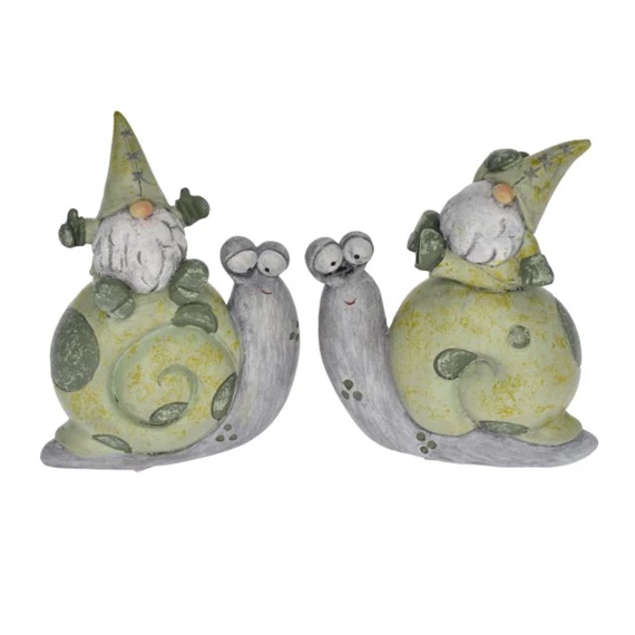 Manó csigaháton ülő 9x3,5x11,5 cm 2 féle